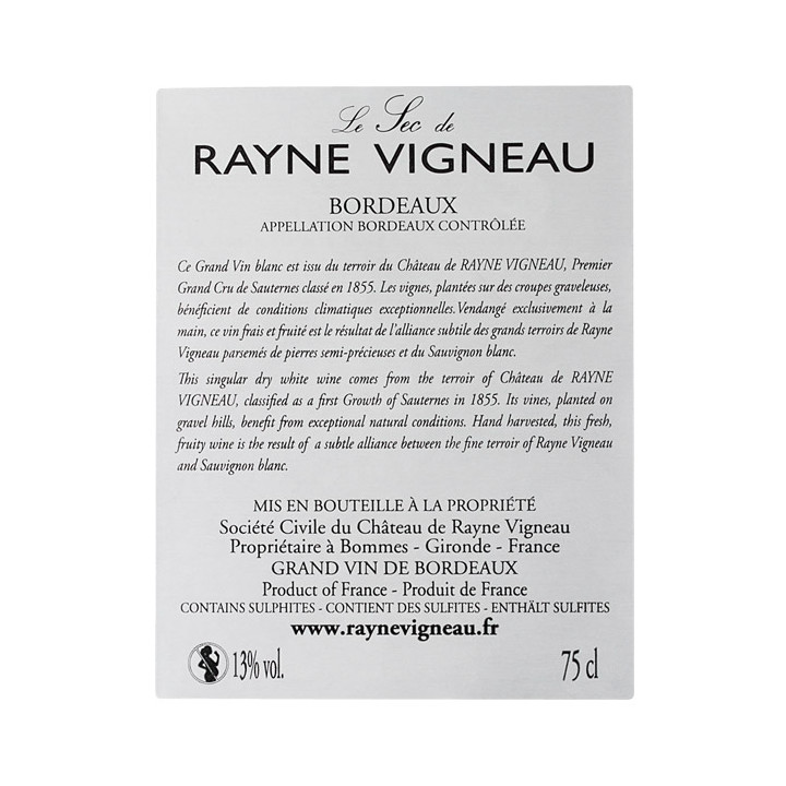 Le Sec de Rayne Vigneau 2015