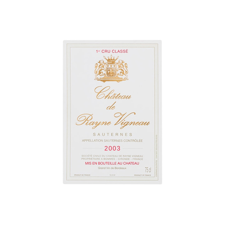 Château de Rayne Vigneau 2003