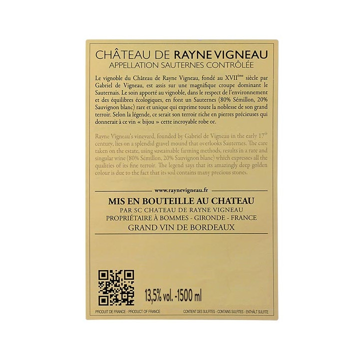 Château de Rayne Vigneau 2010, magnum